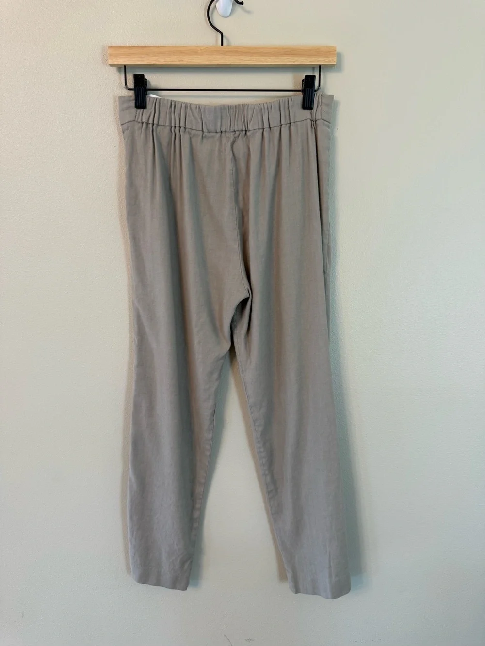 Aritzia Babaton Cohen Pant Linen Blend Taupe High Rise Cropped Trousers Size 2
